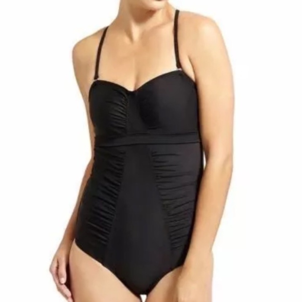 ATHLETA Waterfall Bandeau Swim One-Piece 34B/C